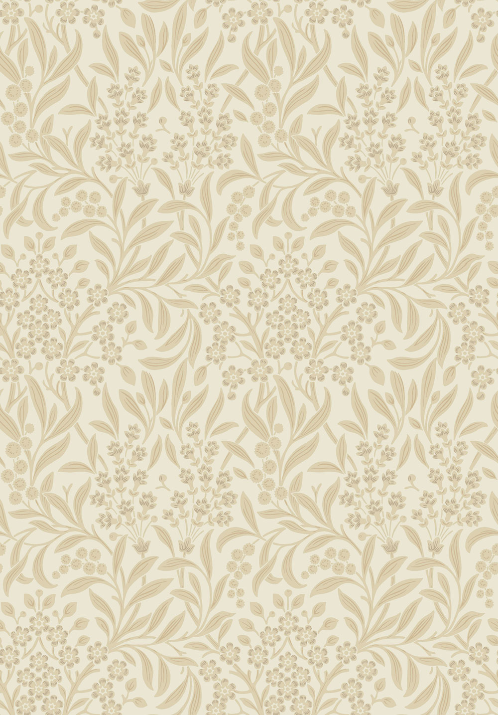 Wallpaper, cream, flowers, leaves, 4185, Alla Tiders Hus, Borastapeter