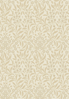 Wallpaper, cream, flowers, leaves, 4185, Alla Tiders Hus, Borastapeter