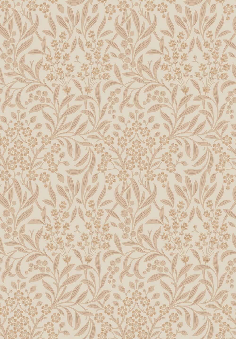 Wallpaper, beige-pink, flowers, leaves, 4186, Alla Tiders Hus, Borastapeter