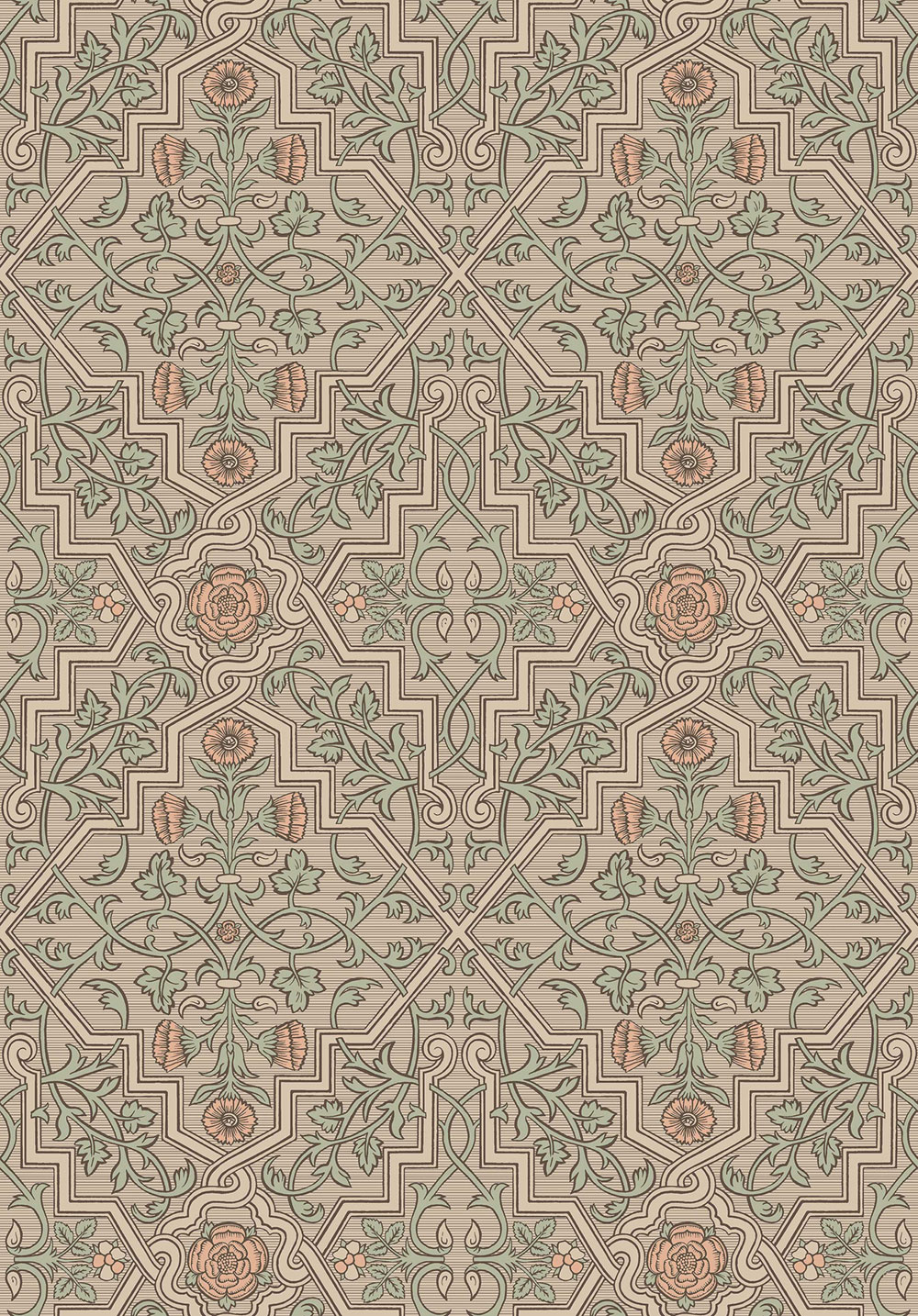 Beige wallpaper, flowers, 4501, Icons, Borastapeter