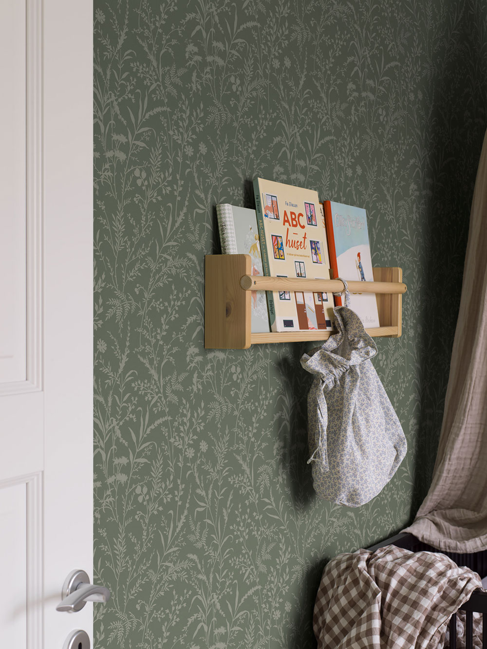 Wallpaper, green, flowers, grasses, 38736, Borosan Hem, Boråstapeter