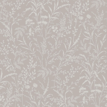 Wallpaper, grey-brown, flowers, grasses, 38738, Borosan Hem, Boråstapeter