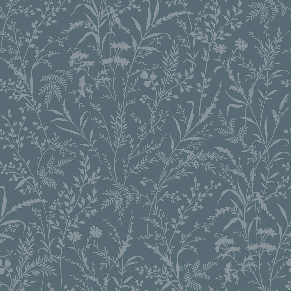 Wallpaper, blue, flowers, grasses, 38739, Borosan Hem, Boråstapeter