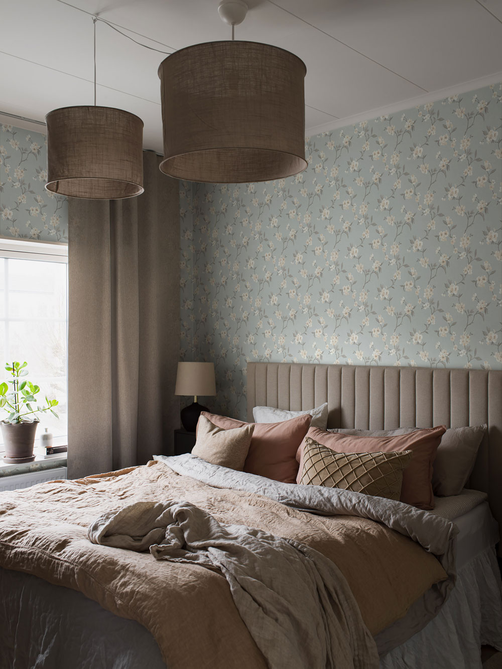 Wallpaper, blue, blooming twigs, 38750, Borosan Hem, Boråstapeter