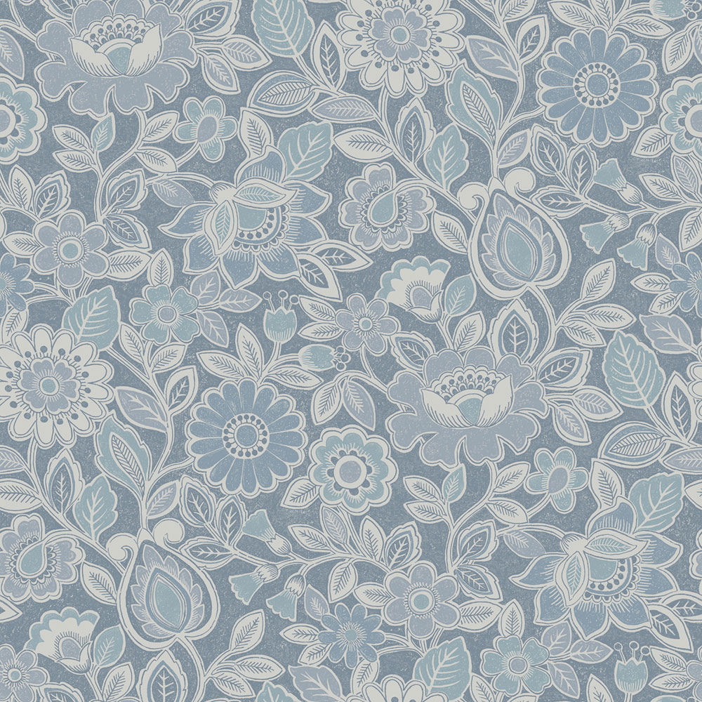 Wallpaper, blue, flowers, 38760, Borosan Hem, Boråstapeter