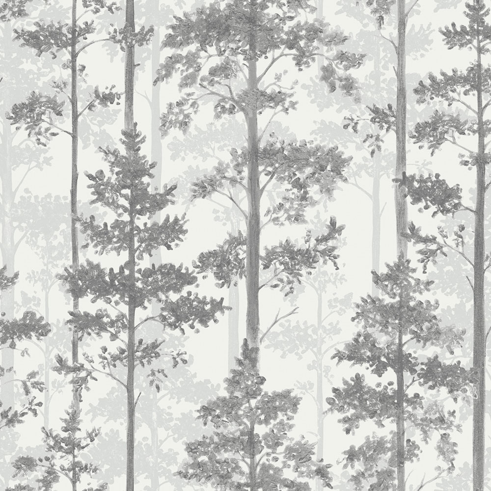 Wallpaper, black-white, trees, forest, 38765, Borosan Hem, Boråstapeter