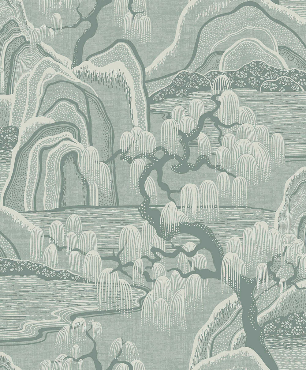 Blue-grey wallpaper, garden, 3131, Icons, Borastapeter