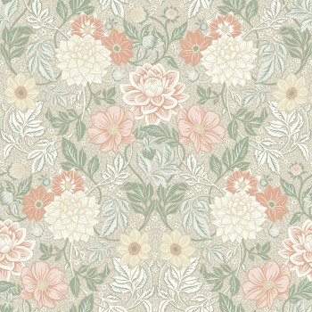 Beige wallpaper, flowers, 7665, Icons, Borastapeter