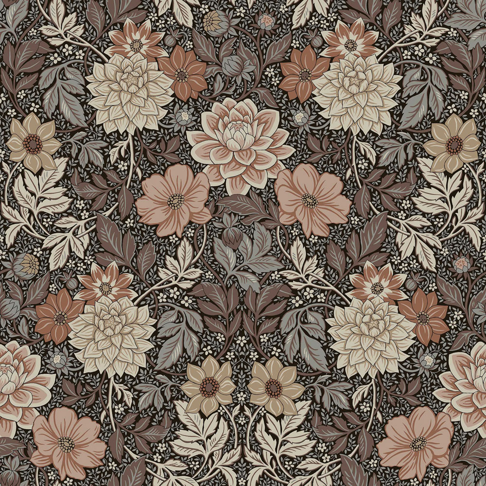 Brown-grey wallpaper, flowers, 7689, Icons, Borastapeter