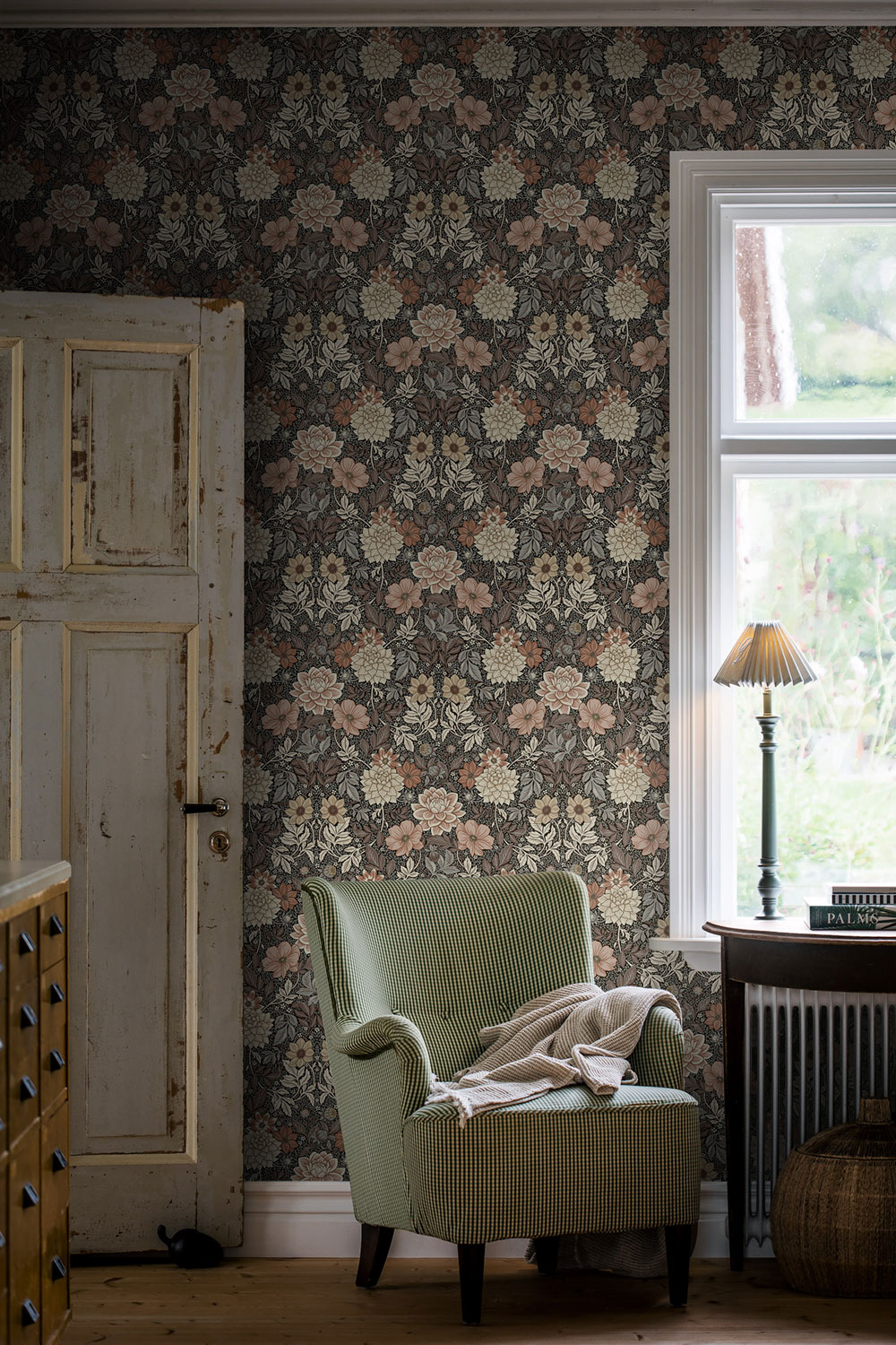 Brown-grey wallpaper, flowers, 7689, Icons, Borastapeter