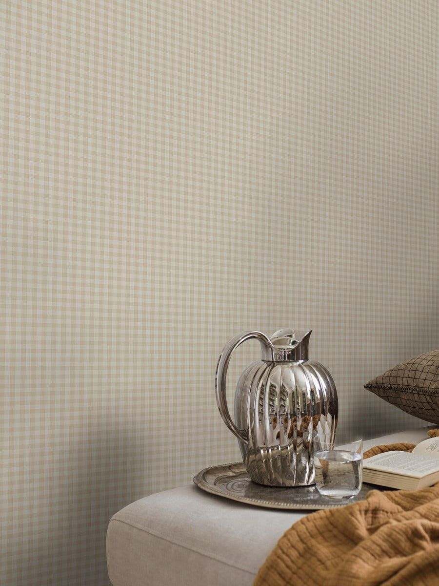 Wallpaper, beige-white, checkered, 7867, Newbie Wallpaper, Boråstapeter