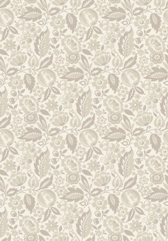 Wallpaper, beige-grey, flowers, 4818, New Heritage, Borastapeter