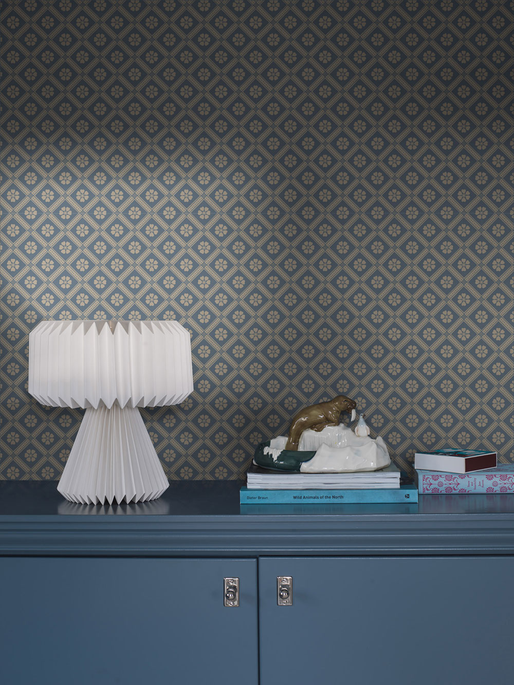 Wallpaper, blue, flowers, 4820, New Heritage, Borastapeter