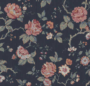 Wallpaper, blue, flowers, 4825, New Heritage, Borastapeter