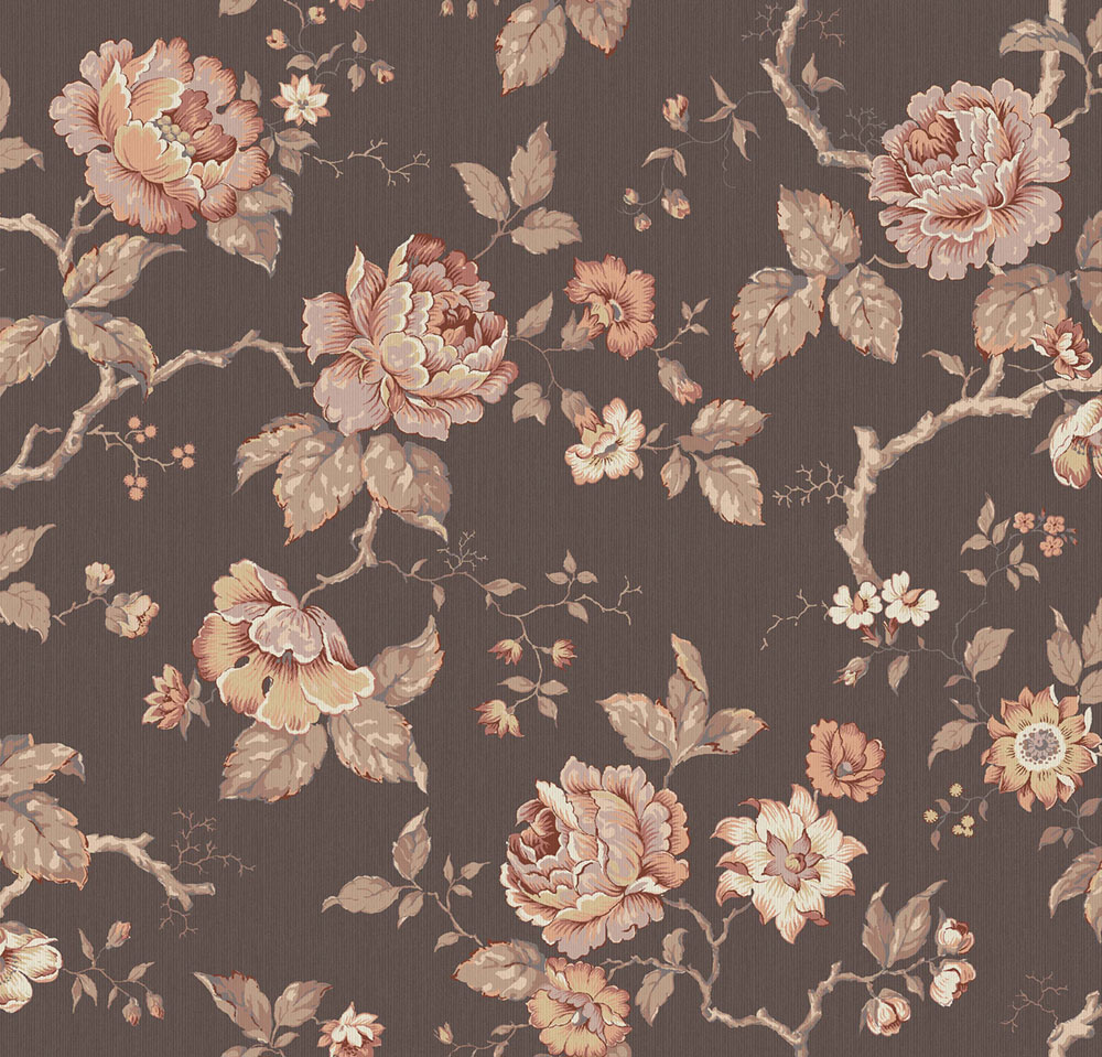 Wallpaper, brown, flowers, 4827, New Heritage, Borastapeter