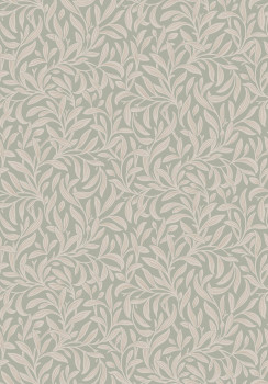 Wallpaper, grey-green, leaves, 4829, New Heritage, Borastapeter