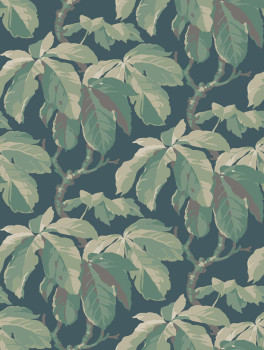 Wallpaper, turquoise, leaves, 4838, New Heritage, Borastapeter