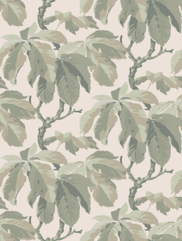 Wallpaper, grey-green, leaves, 4841, New Heritage, Borastapeter
