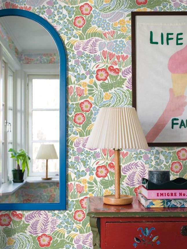 Wallpaper, white, flowers, 4843, New Heritage, Borastapeter