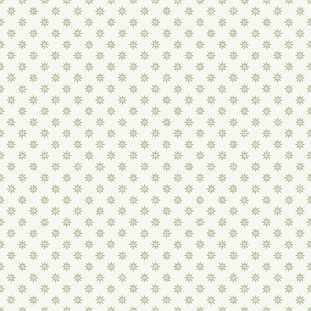 Wallpaper, white-green, flowers, 5809, Nordic Folk, Borastapeter