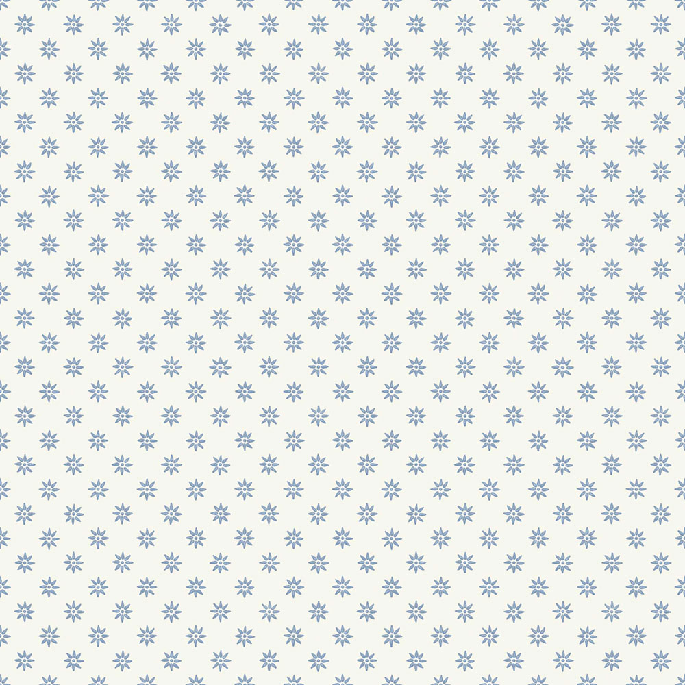 Wallpaper, white-blue, flowers, 5810, Nordic Folk, Borastapeter