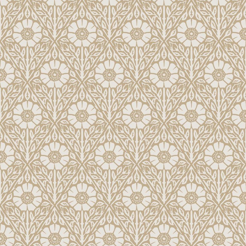 Wallpaper, beige, flowers, 5814, Nordic Folk, Borastapeter