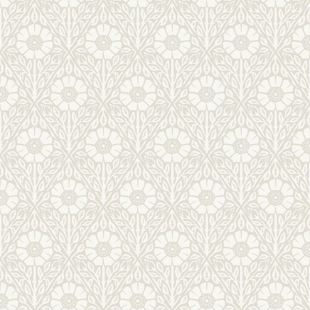 Wallpaper, grey-white, flowers, 5815, Nordic Folk, Borastapeter
