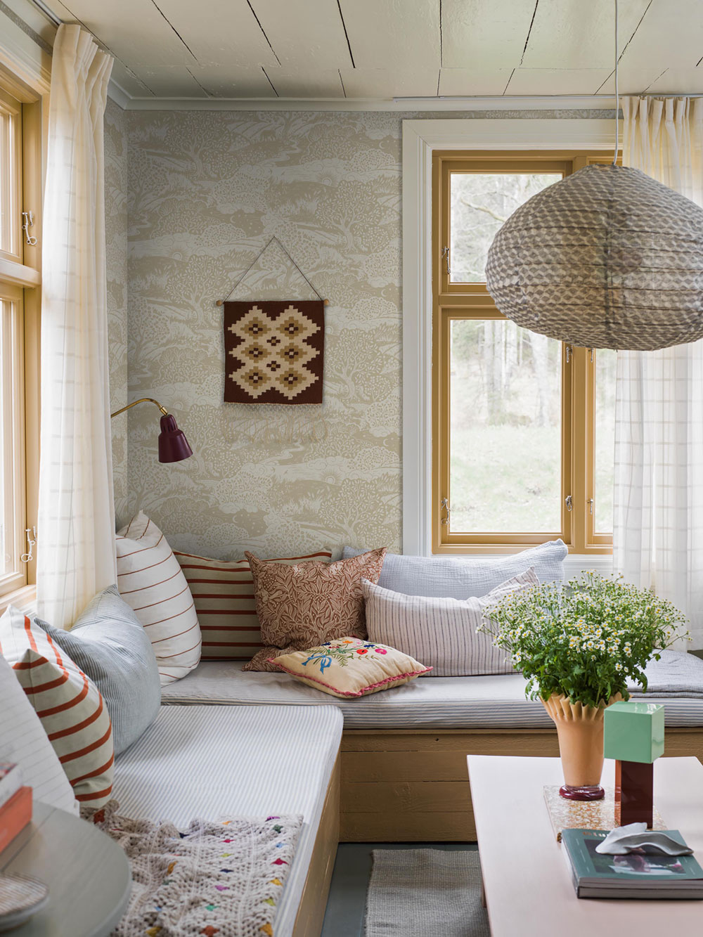 Wallpaper, beige, landscape, 5829, Nordic Folk, Borastapeter