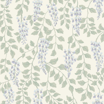 Wallpaper, cream, wisteria flowers, 5707, Orangeri, Boråstapeter