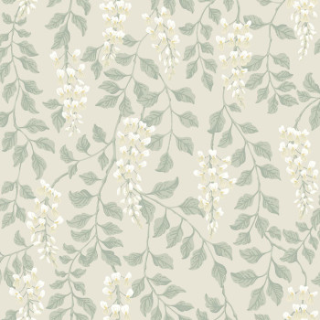 Wallpaper, grey-beige, wisteria flowers, 5708, Orangeri, Boråstapeter