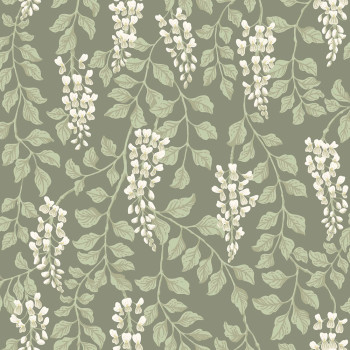 Wallpaper, green, wisteria flowers, 5710, Orangeri, Boråstapeter