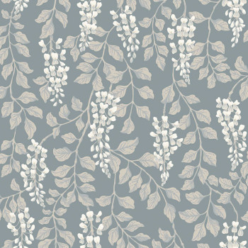 Wallpaper, blue, wisteria flowers, 5711, Orangeri, Boråstapeter
