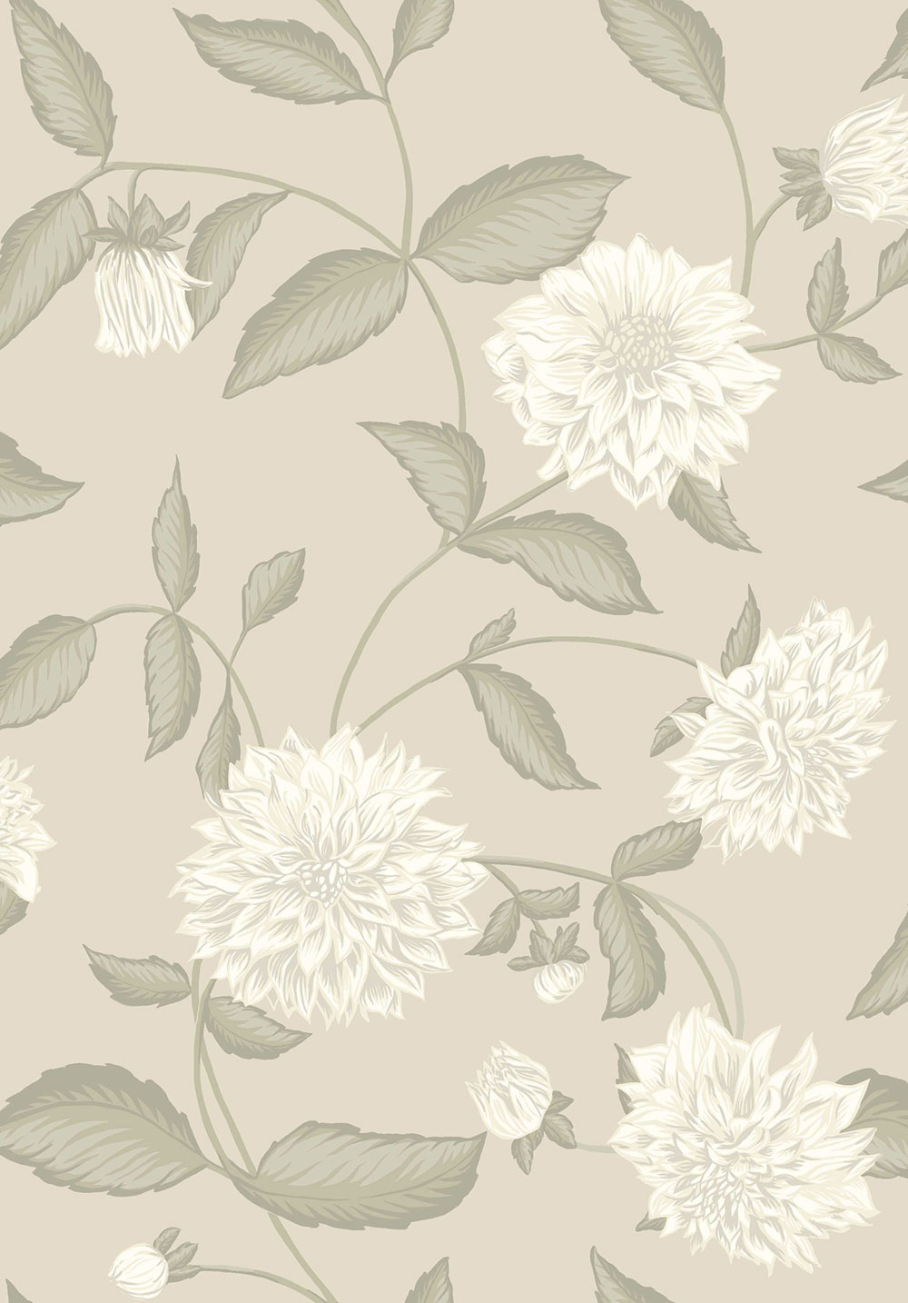 Wallpaper, beige, flowers, 5720, Orangeri, Boråstapeter