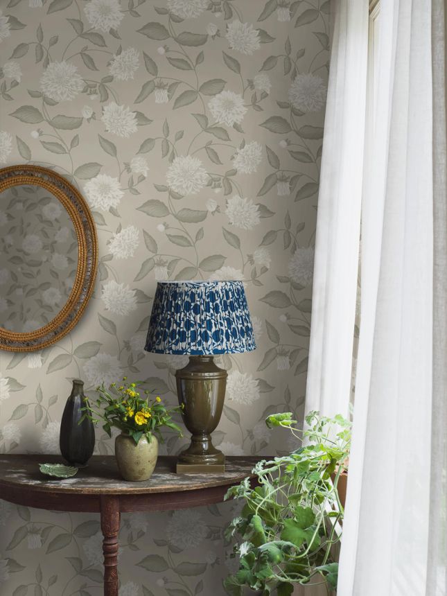 Wallpaper, beige, flowers, 5720, Orangeri, Boråstapeter
