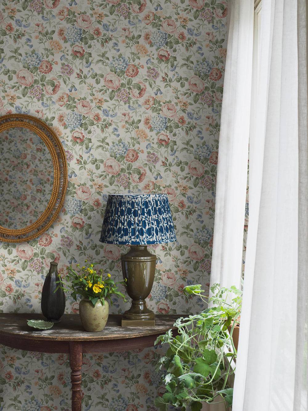 Wallpaper, beige, flowers, 5728, Orangeri, Boråstapeter