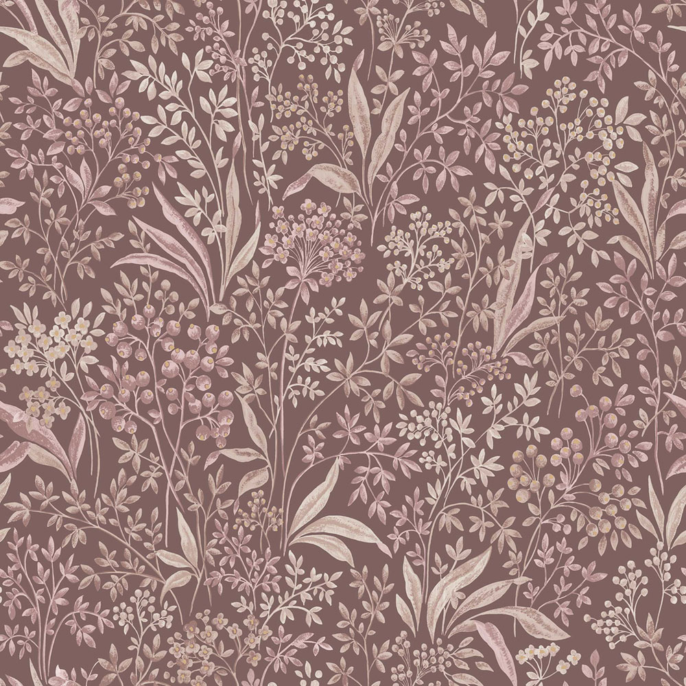 Burgundy wallpaper, flowers, leaves, 7268, Icons, Borastapeter