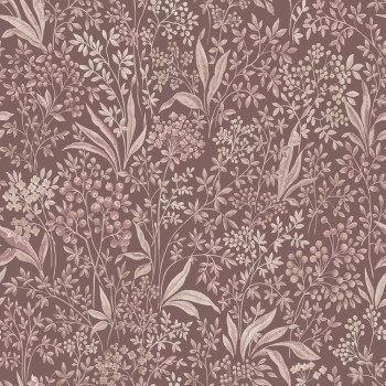 Burgundy wallpaper, flowers, leaves, 7268, Icons, Borastapeter