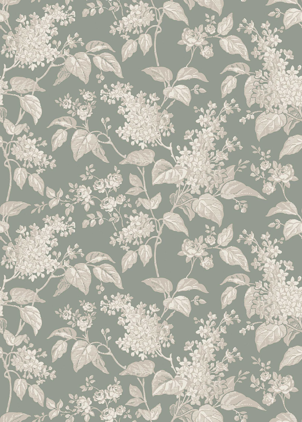 Wallpaper, green, branches, flowers, 6963, Osterlen, Borastapeter