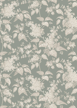 Wallpaper, green, branches, flowers, 6963, Osterlen, Borastapeter