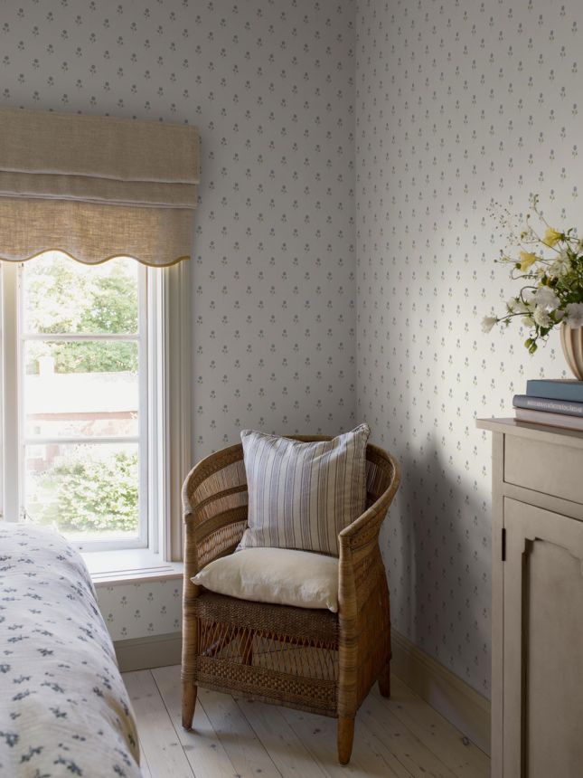 Wallpaper, white, flowers, 6974, Osterlen, Borastapeter