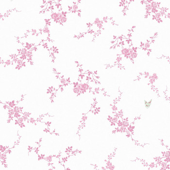 Wallpaper, white-pink, flowers, 125107, Shabby Chic by Rachel Ashwell