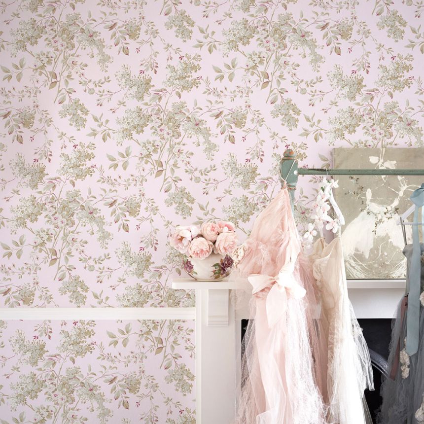 Wallpaper, pink, flowers, 125124, Shabby Chic by Rachel Ashwell