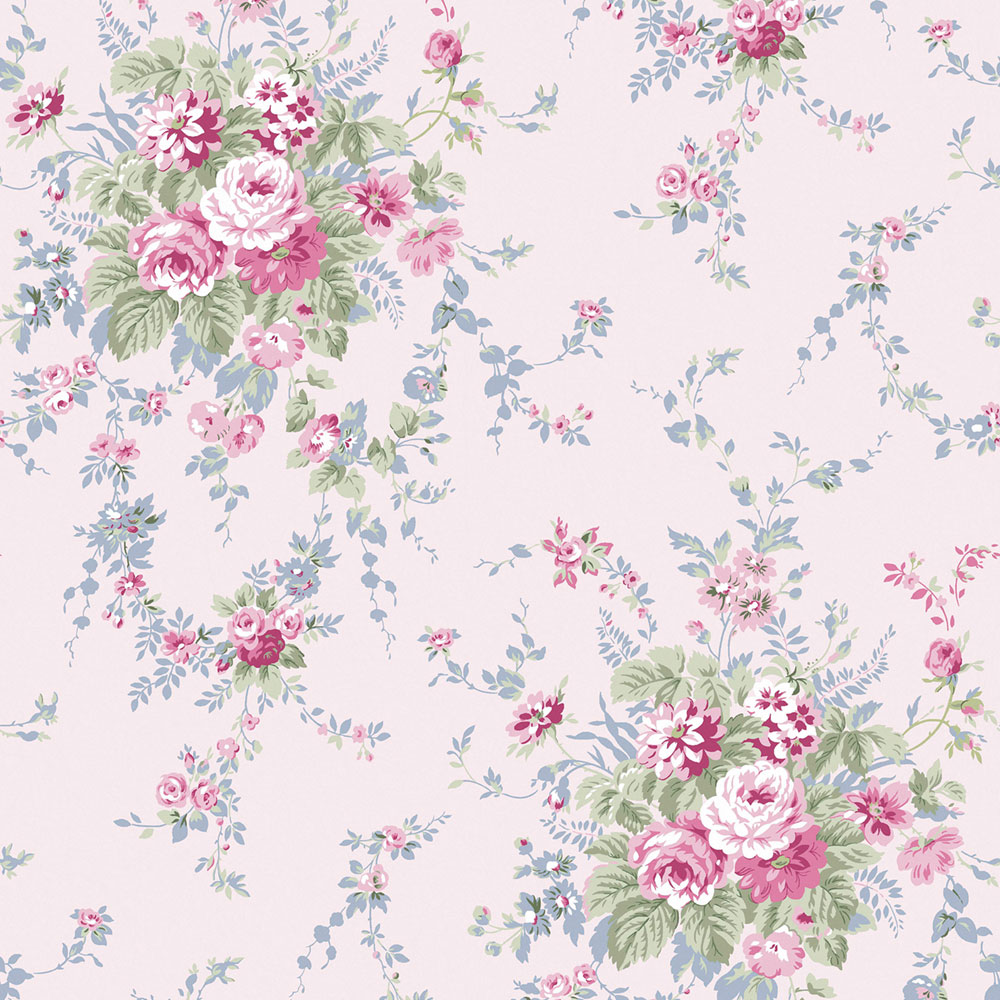 Wallpaper, pink, flowers, 125127, Shabby Chic by Rachel Ashwell