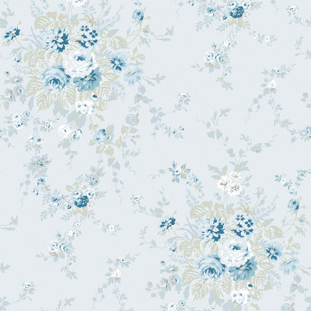 Wallpaper, blue, flowers, 125128, Shabby Chic by Rachel Ashwell