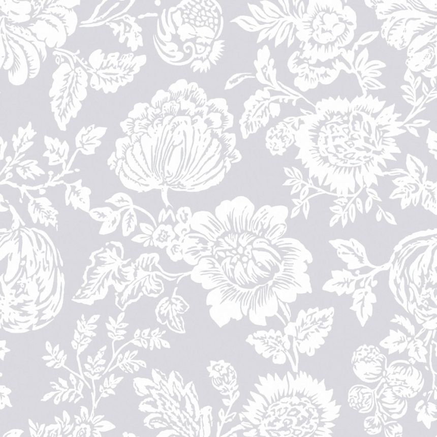 Wallpaper, grey, flowers, 125139, Shabby Chic by Rachel Ashwell