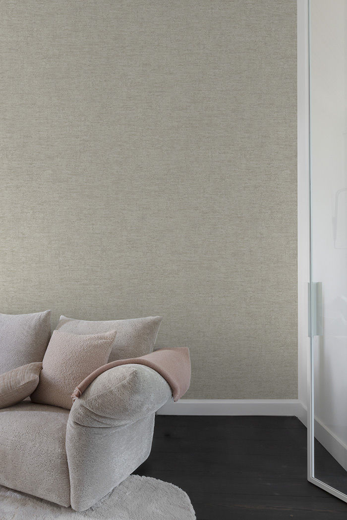 Wallpaper, grey-beige, fabric imitation, PW1302, Precious Weaves, Grandeco
