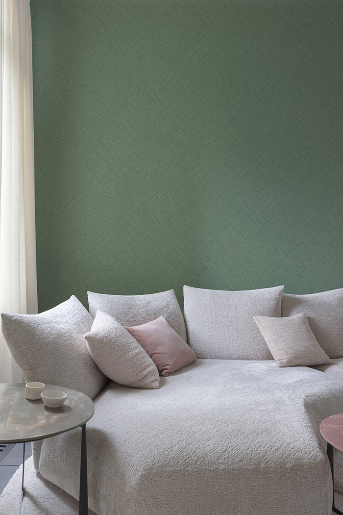 Wallpaper, green, geometric, PW3015, Precious Weaves, Grandeco