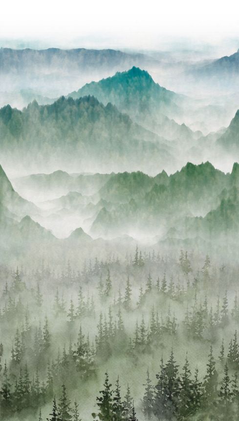 Beige wallpaper, Mountain landscape, A73601, One roll, one motif 2, Grandeco