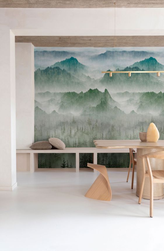 Beige wallpaper, Mountain landscape, A73601, One roll, one motif 2, Grandeco