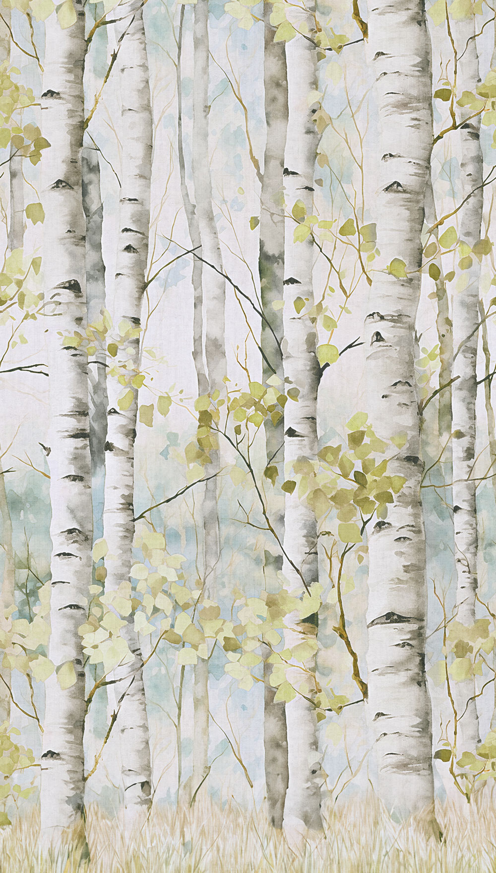 Beige wallpaper, Forest, trees, A77301, One roll, one motif 2, Grandeco